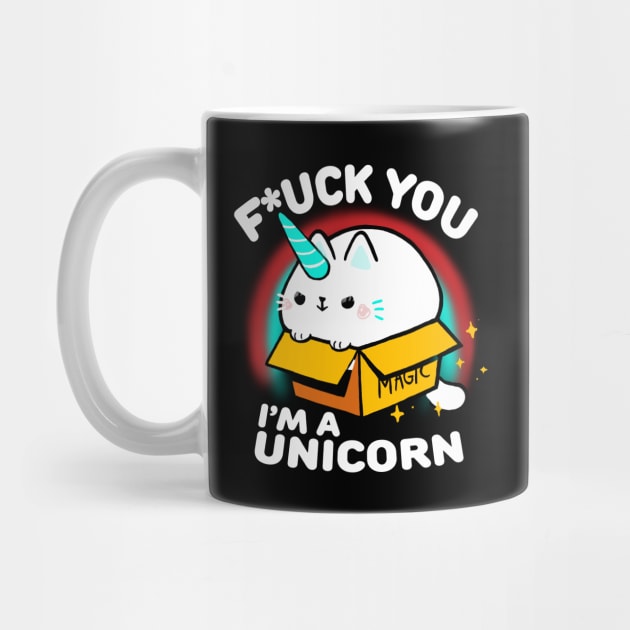 Unicorn cat - Cute Animal in a Box - Cute Sassy Quote by BlancaVidal